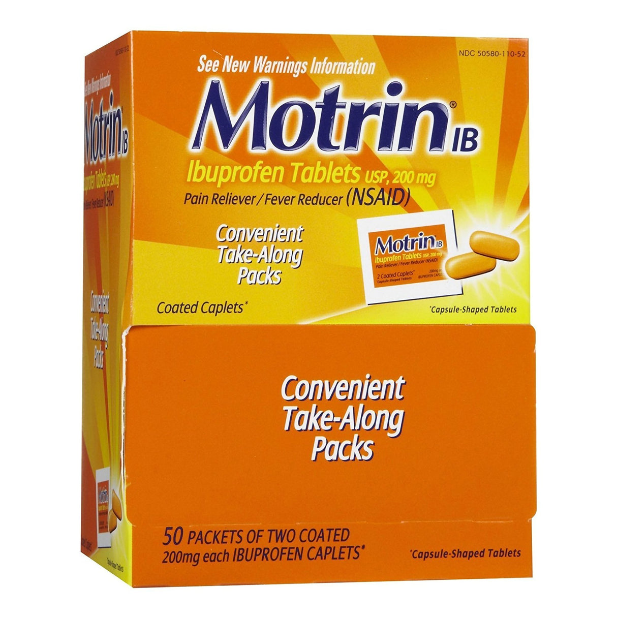 Pain Relief Motrin® IB 200 mg Strength Ibuprofen Caplet 50 per Box - BeHope