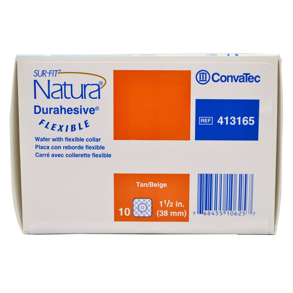 Ostomy Barrier Sur-Fit Natura® Durahesive® Trim to Fit, Extended Wear Adhesive Tape Borders 38 mm Flange Sur-Fit® Natura® System 4 X 4 Inch - BeHope