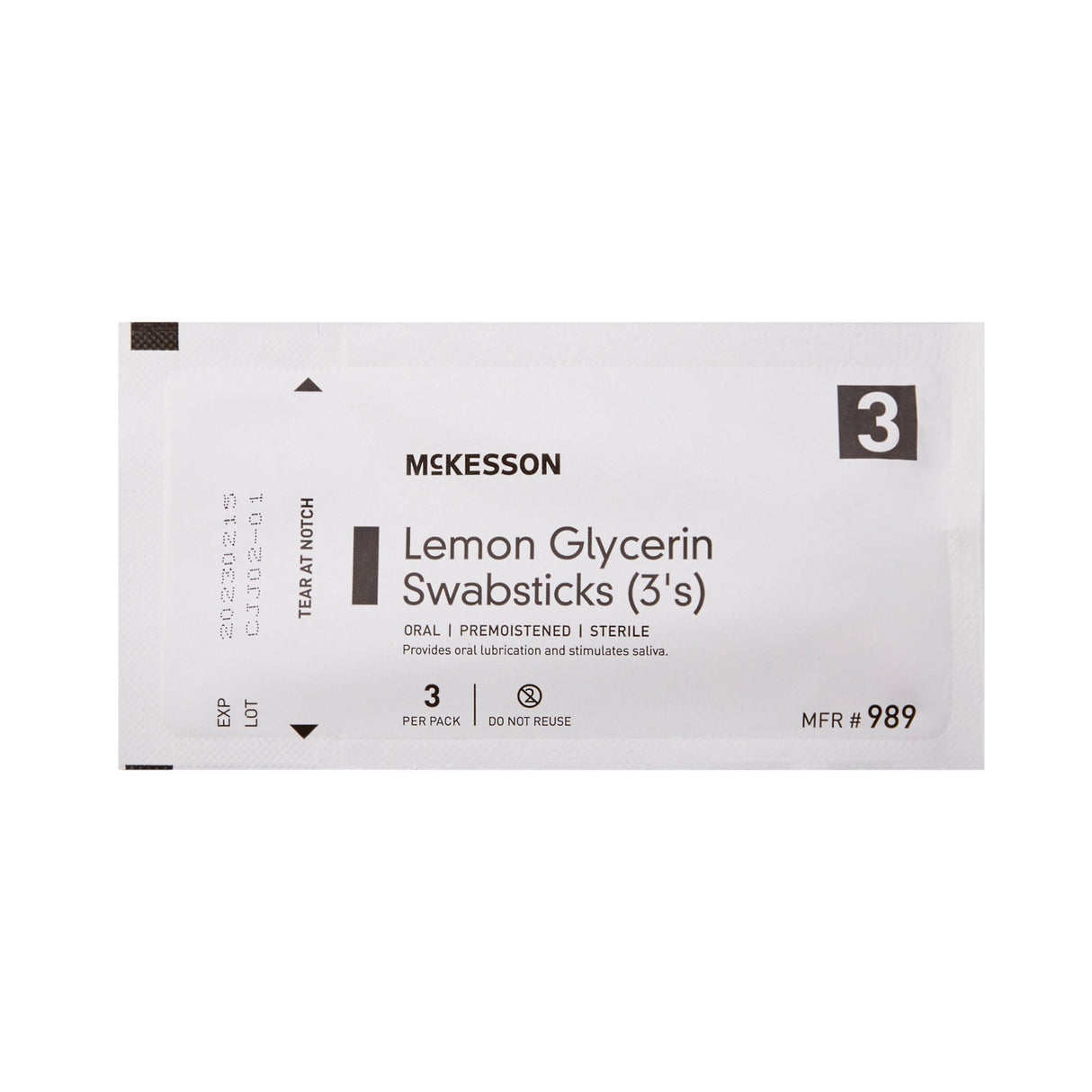 Lemon Glycerin Swabstick McKesson Rayon Tip 3 per Pack - BeHope