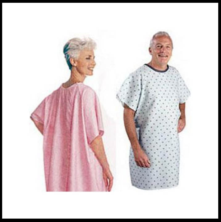 Patient Exam Gown Snap Wrap™ One Size Fits Most Blue Marble Print Reusable - BeHope