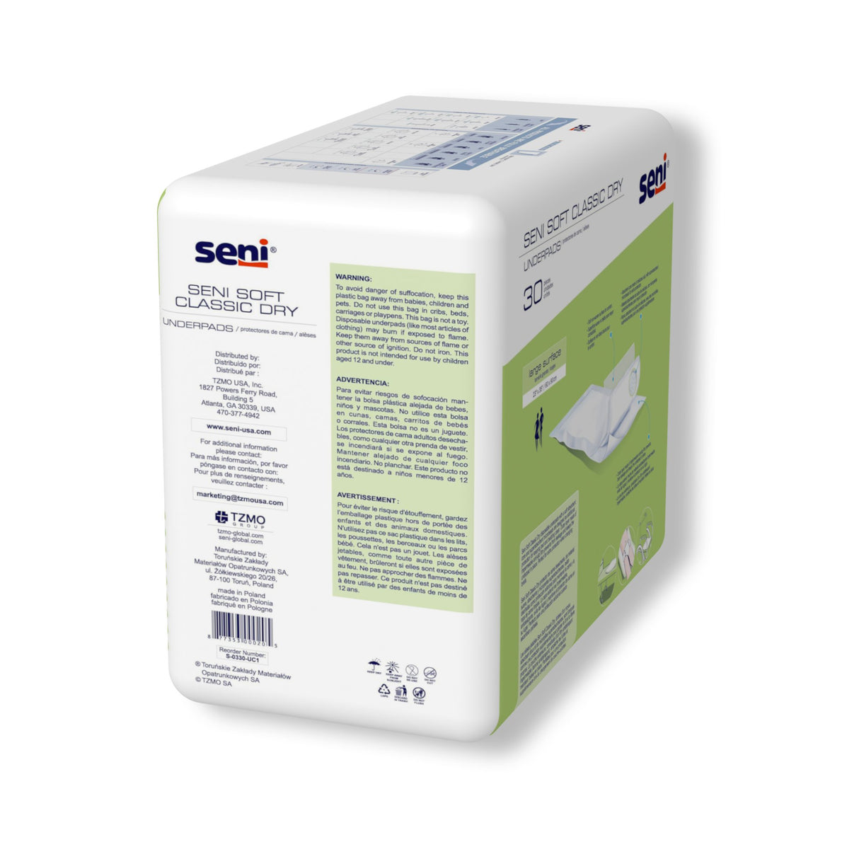 Disposable Underpad Seni® Soft Classic Dry 23 X 35 Inch Cellulose Pulp Light Absorbency - BeHope