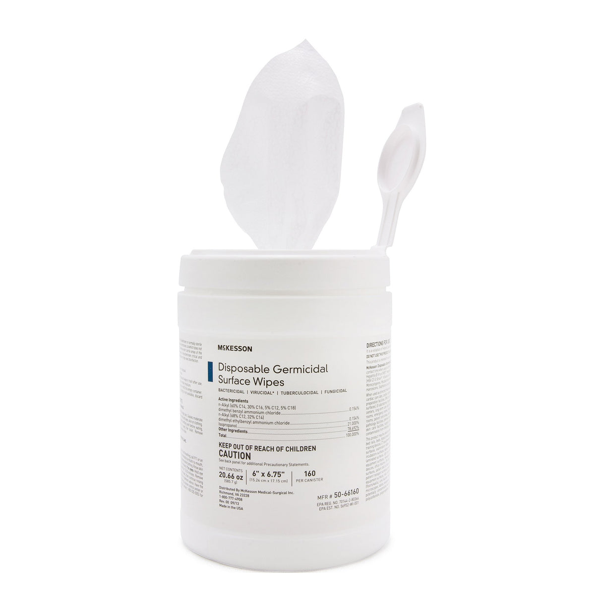 Mckesson Premoistened Surface Disinfectant Wipes Canister - BeHope