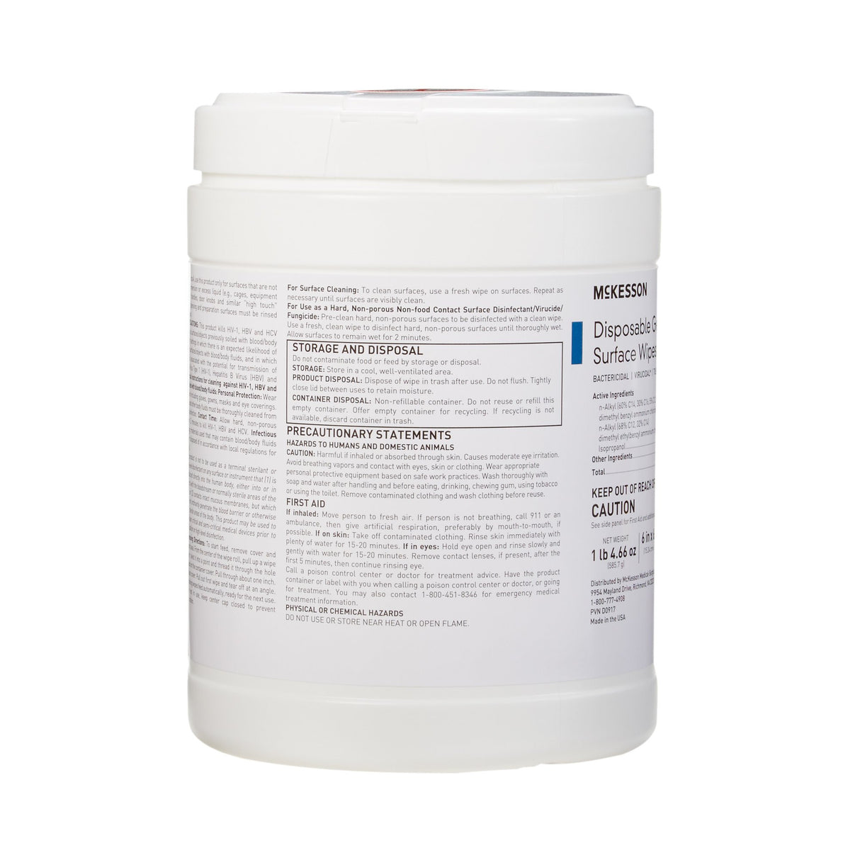 Mckesson Premoistened Surface Disinfectant Wipes Canister - BeHope
