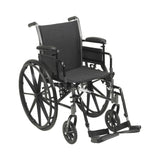 Lightweight Wheelchair McKesson Dual Axle Desk Length Arm Swing-Away Footrest Black Upholstery 20 Inch Seat Width Adult 300 lbs. Weight Capacity - BeHope