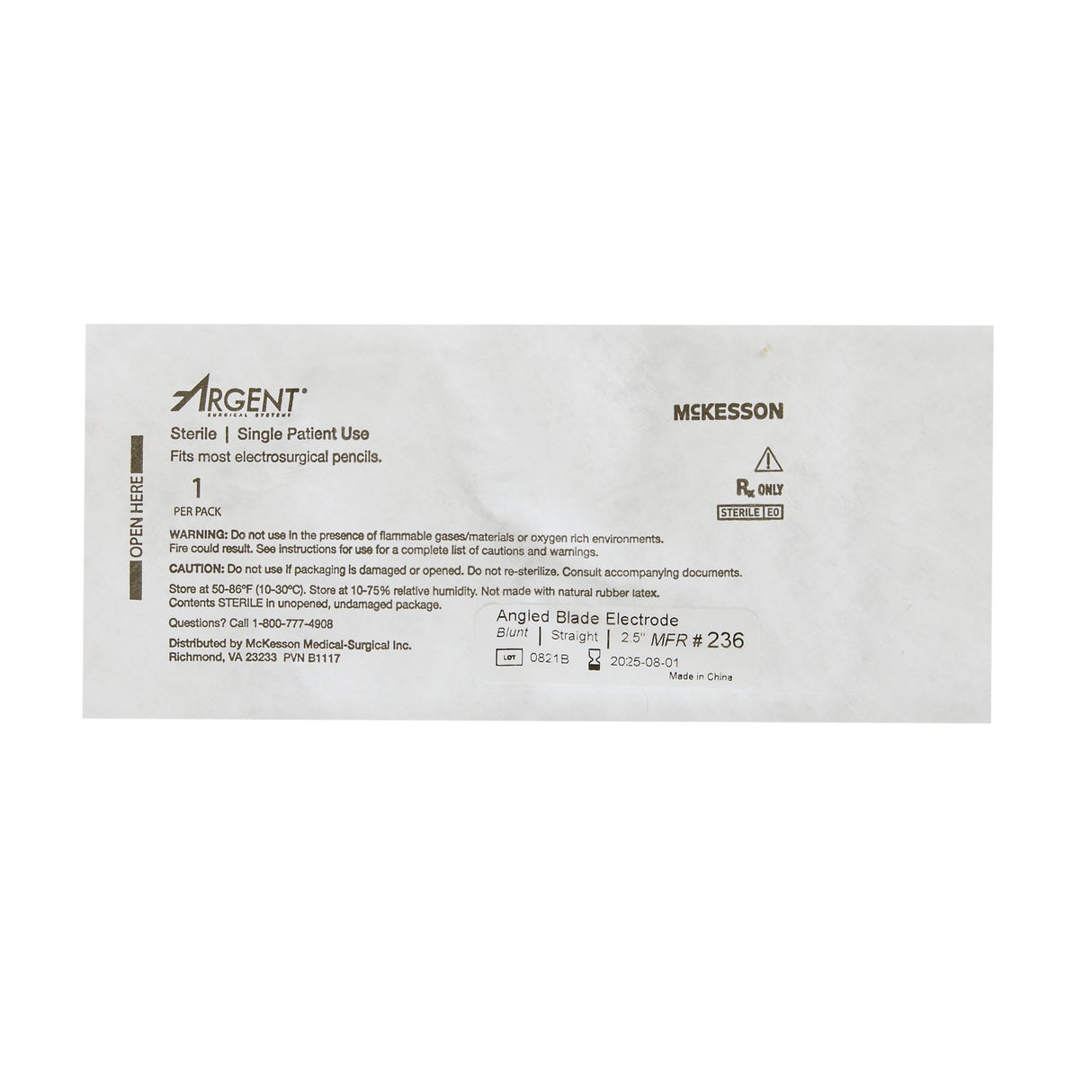 McKesson Argent™ Sterile Disposable Dermal Angled Tip Electrode - BeHope