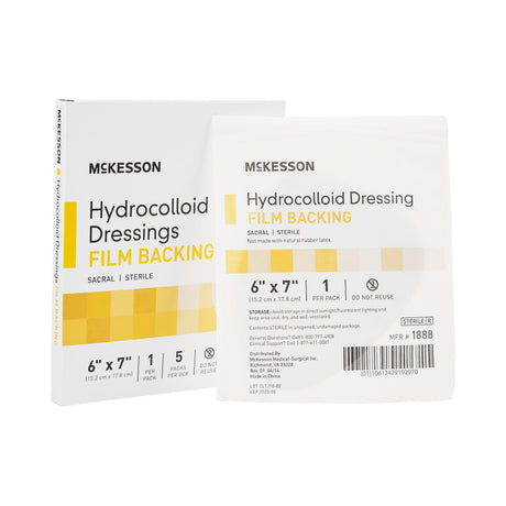 Hydrocolloid Dressing McKesson Waterproof Film Backing 6 X 7 Inch Sacral Hydrocolloid / Film - BeHope
