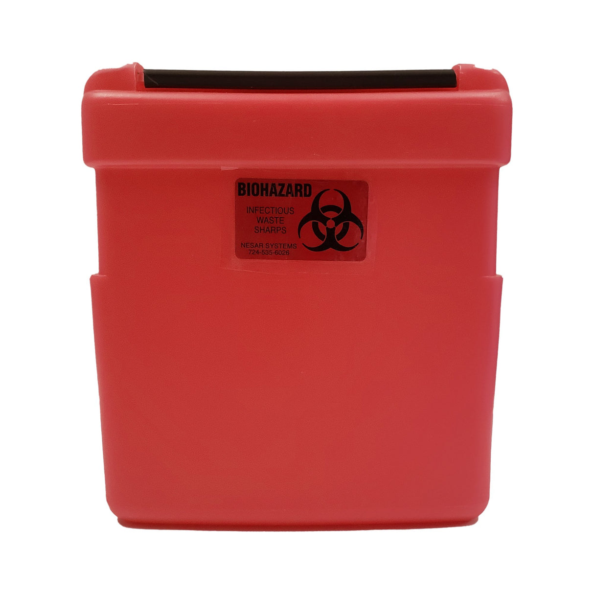 Replacement Radioactive Sharps Container Nesar Systems Red Base 8-1/2 L X 4 D X 9 H Inch Horizontal Entry 1 Gallon - BeHope