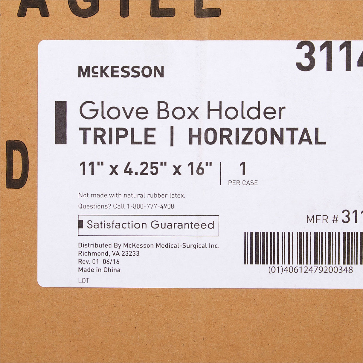 Glove Box Holder Mckesson Horizontal Mounted Durable Clear Plastic Three Box Capacity - BeHope
