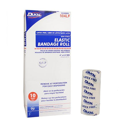 Elastic Bandage Dukal™ 4 Inch X 4-1/2 Yard Clip Detached Closure Tan NonSterile Standard Compression - BeHope