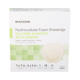 5-Layer Foam Dressing McKesson 7 X 7 Inch With Border Film Backing Silicone Gel Adhesive Sacral Sterile - BeHope