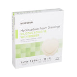 5-Layer Foam Dressing McKesson 7 X 7 Inch With Border Film Backing Silicone Gel Adhesive Sacral Sterile - BeHope
