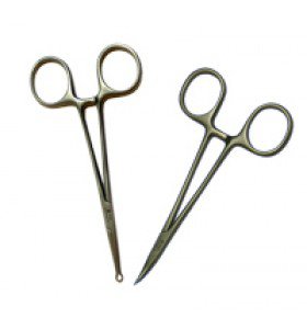 Vasectomy Forceps Set LiBrand™ 5 Inch Length OR / Surgical Grade Stainless Steel NonSterile Locking Finger Ring Handle Straight / Curved Sharp Tip / Ring Tip - BeHope