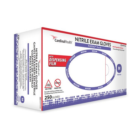 Exam Glove Flexal™ Touch Medium Nonsterile Nitrile Standard Cuff Length Textured Fingertips Blue Chemo Tested - Behope