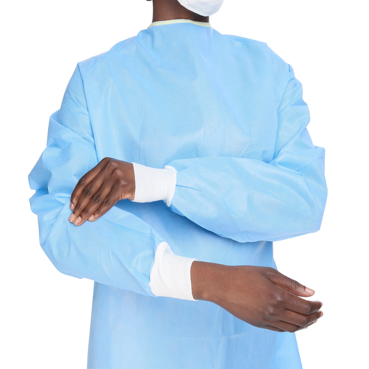 Non-Reinforced Surgical Gown with Towel ULTRA Large Blue Sterile AAMI Level 3 Disposable - BeHope