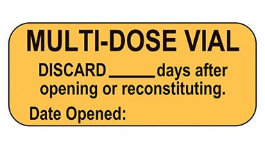 Indeed Pre-printed Anesthesia Multi-dose Vial Discard Labels - BeHope