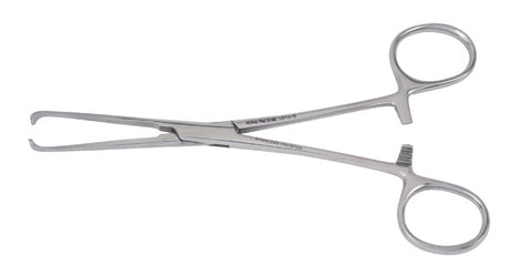 Tissue Forceps Vantage® Allis 6 Inch Length Floor / Office Grade Pakistani Stainless Steel NonSterile Locking Finger Ring Handle Curved 4 X 5 Teeth - BeHope