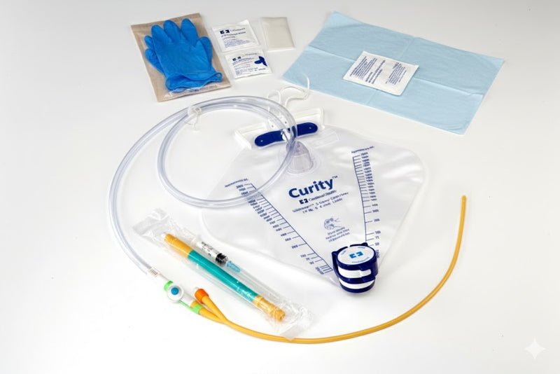 Indwelling Catheter Tray Curity™ Ultramer™ 2-way Foley Latex Hydrogel Coated - BeHope