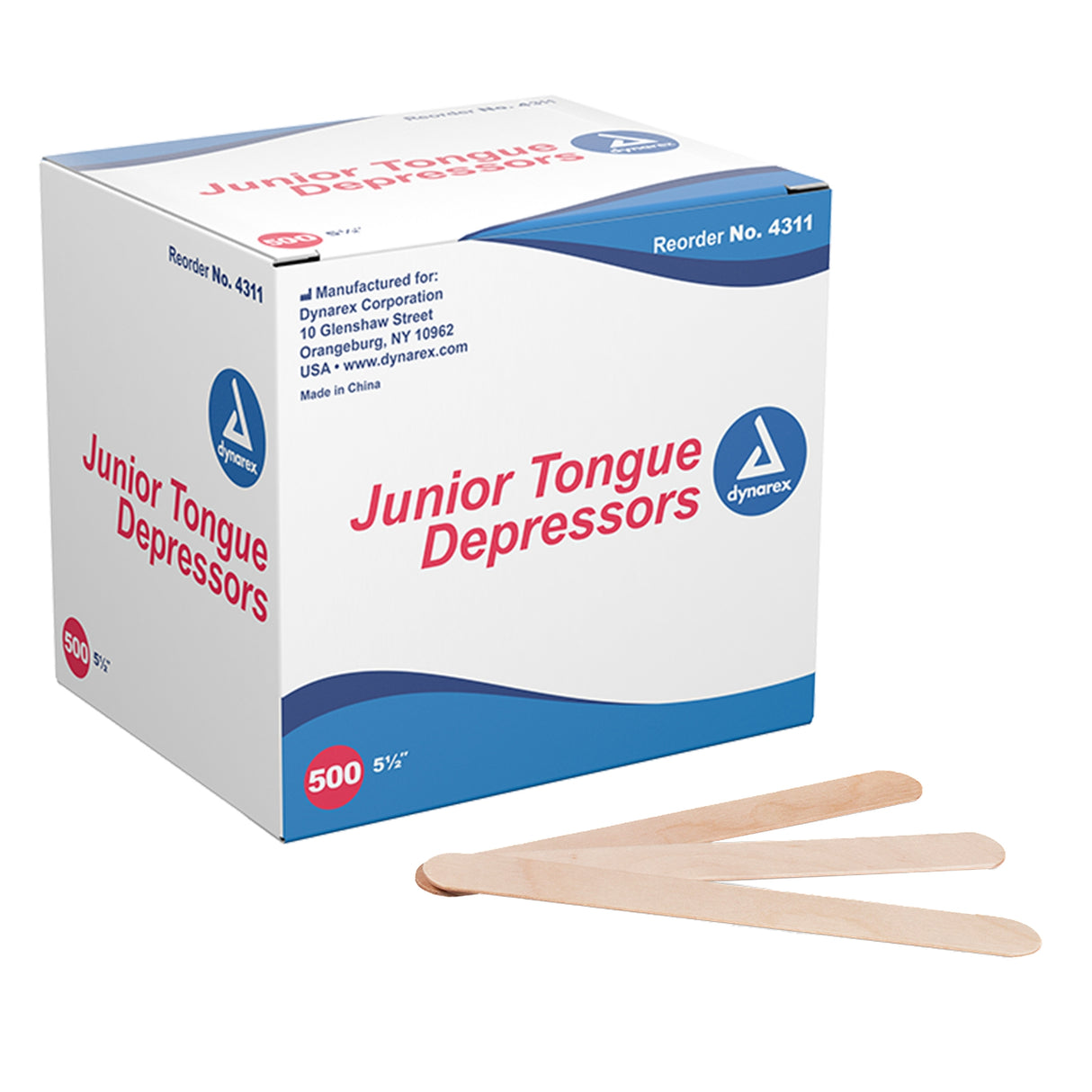 Tongue Depressor dynarex® 5-1/2 Inch Length Wood Junior - BeHope