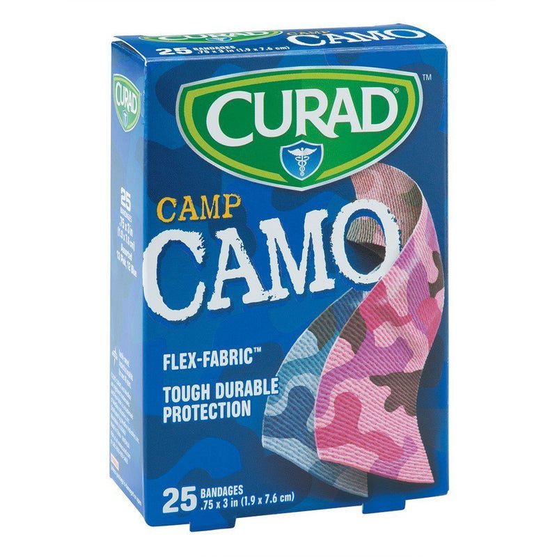 Adhesive Strip Curad® Fabric Kid Design Fun Camo Sterile - BeHope