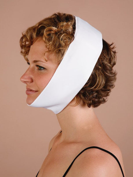 Facial Support Wrap with Gel Packs One Size Fits Most Poly Blend Fabric White - BeHope