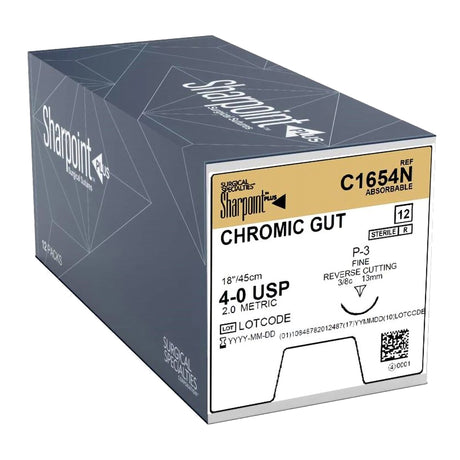 Absorbable Suture With Needle Surgical Specialties™ Chromic Gut Precision Reverse Cutting Needle - BeHope