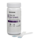 OPA Concentration Indicator McKesson OPA/28 Pad 50 Test Strips Bottle Single Use - BeHope