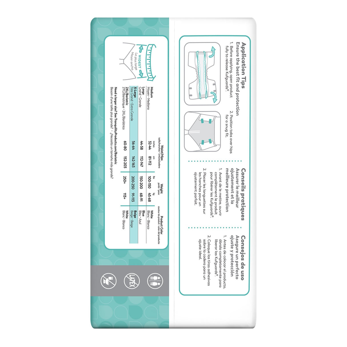 Unisex Adult Incontinence Brief Tranquility® Essential X-Large Disposable Heavy Absorbency - BeHope