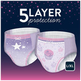 Female Youth Absorbent Underwear GoodNites® Pull On with Tear Away Seams X-Large Disposable Heavy Absorbency - BeHope