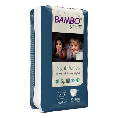 Unisex Youth Training Pants Bambo® Dreamy Night Pant Pull On with Tear Away Seams Size 4 to 7 Years Disposable Heavy Absorbency - BeHope