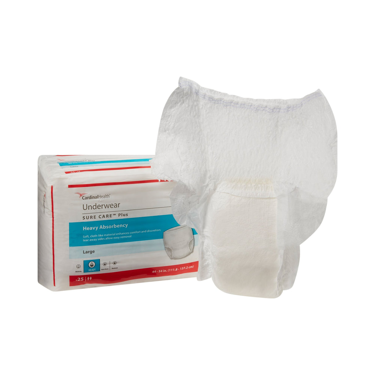 Unisex Adult Absorbent Underwear Sure Care Plus Pull On with Tear Away Seams Large Disposable Heavy Absorbency