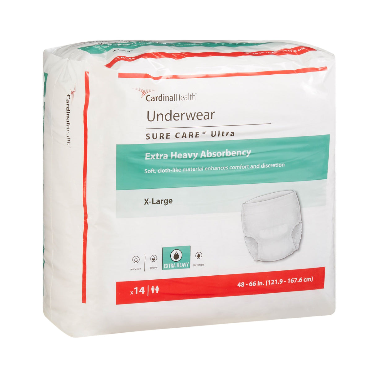Unisex Adult Absorbent Underwear Sure Care Ultra Pull On with Tear Away Seams X-Large Disposable Heavy Absorbency