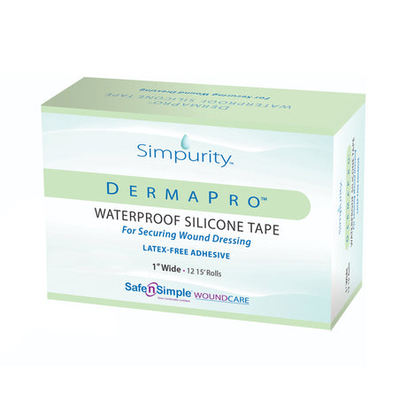 Waterproof Medical Tape DermaPro™ White 1 Inch X 5 Yard Silicone NonSterile - BeHope
