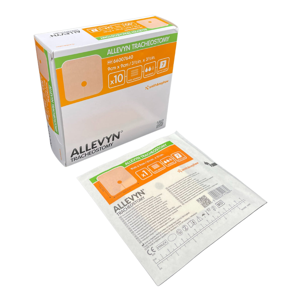 Foam Dressing Allevyn Tracheostomy 3-1/2 X 3-1/2 Inch Without Border Film Backing Nonadhesive Fenestrated Square Sterile - BeHope