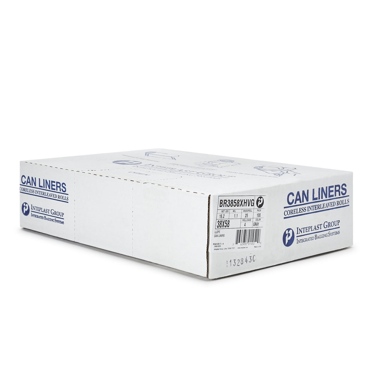 Trash Bag McKesson 45 gal. Gray LLDPE 1.1 mil 38 X 58 Inch Star Seal Bottom Coreless Roll