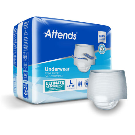 Unisex Adult Absorbent Underwear Attends® Pull On with Tear Away Seams Large Disposable Heavy Absorbency - BeHope