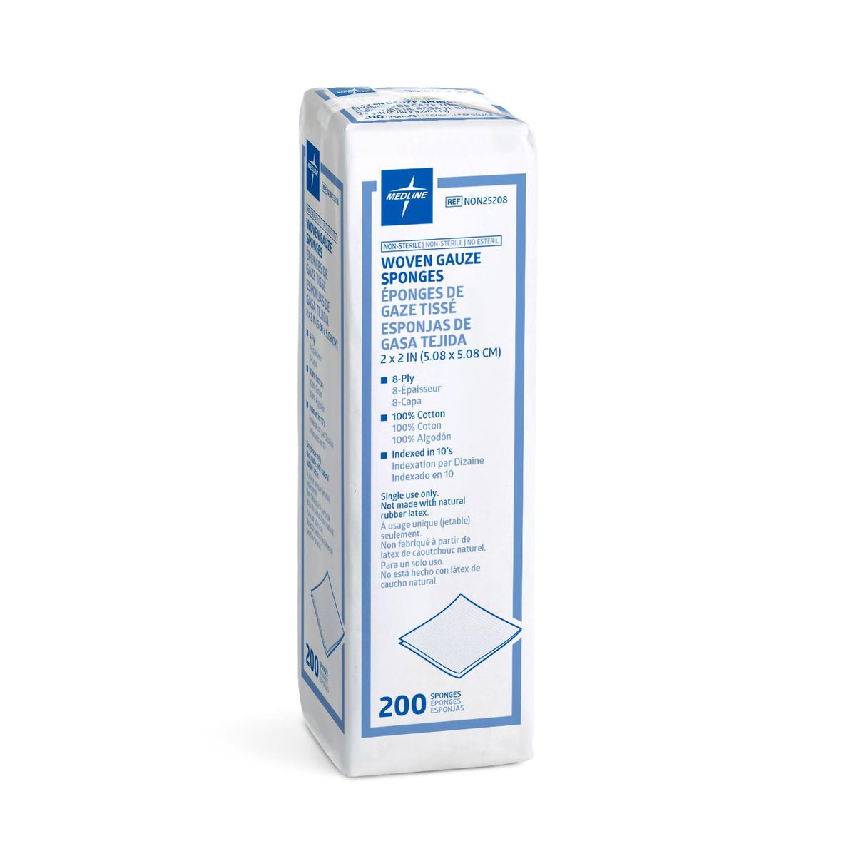 Gauze Sponge Medline 2 X 2 Inch 8-Ply NonSterile 200 per Pack - BeHope