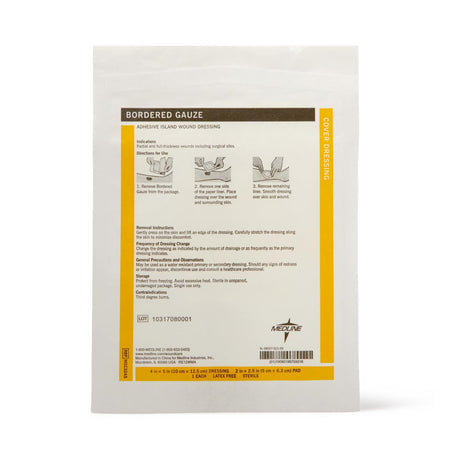 Island Dressing Medline 4 X 5 Inch Rectangle Sterile Water Resistant Nonwoven Backing