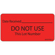 Pre-Printed / Write On Label MedVision Auxiliary Label Red Paper DATE RECEIVED_______/DO NOT USE This Lot Number Black Quality Control Label 1-1/2 X 2-15/16 Inch - BeHope
