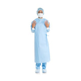 Non-reinforced Surgical Gown Ultra Large Blue Nonsterile Aami Level 3 Disposable - Behope