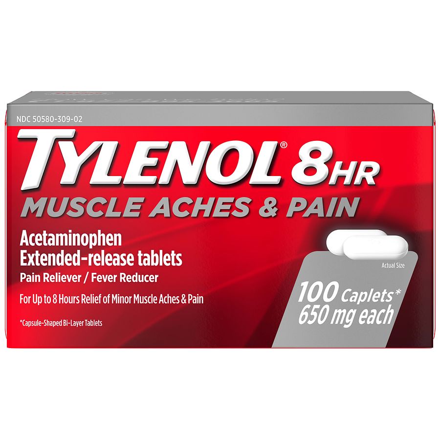 Pain Relief Tylenol® Muscle Aches & Pain 8 Hr 650 Mg Strength Acetaminophen Capsule - Behope