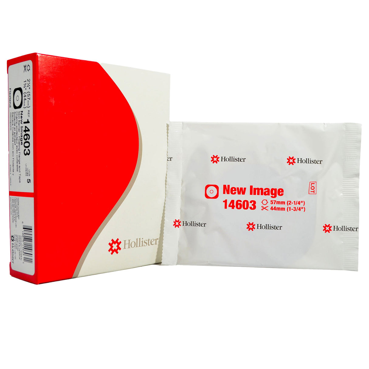 Ostomy Barrier New Image Flextend Trim to Fit, Extended Wear Adhesive Tape 57 mm Flange Red Code System Hydrocolloid Up to 1-3/4 Inch Opening - BeHope