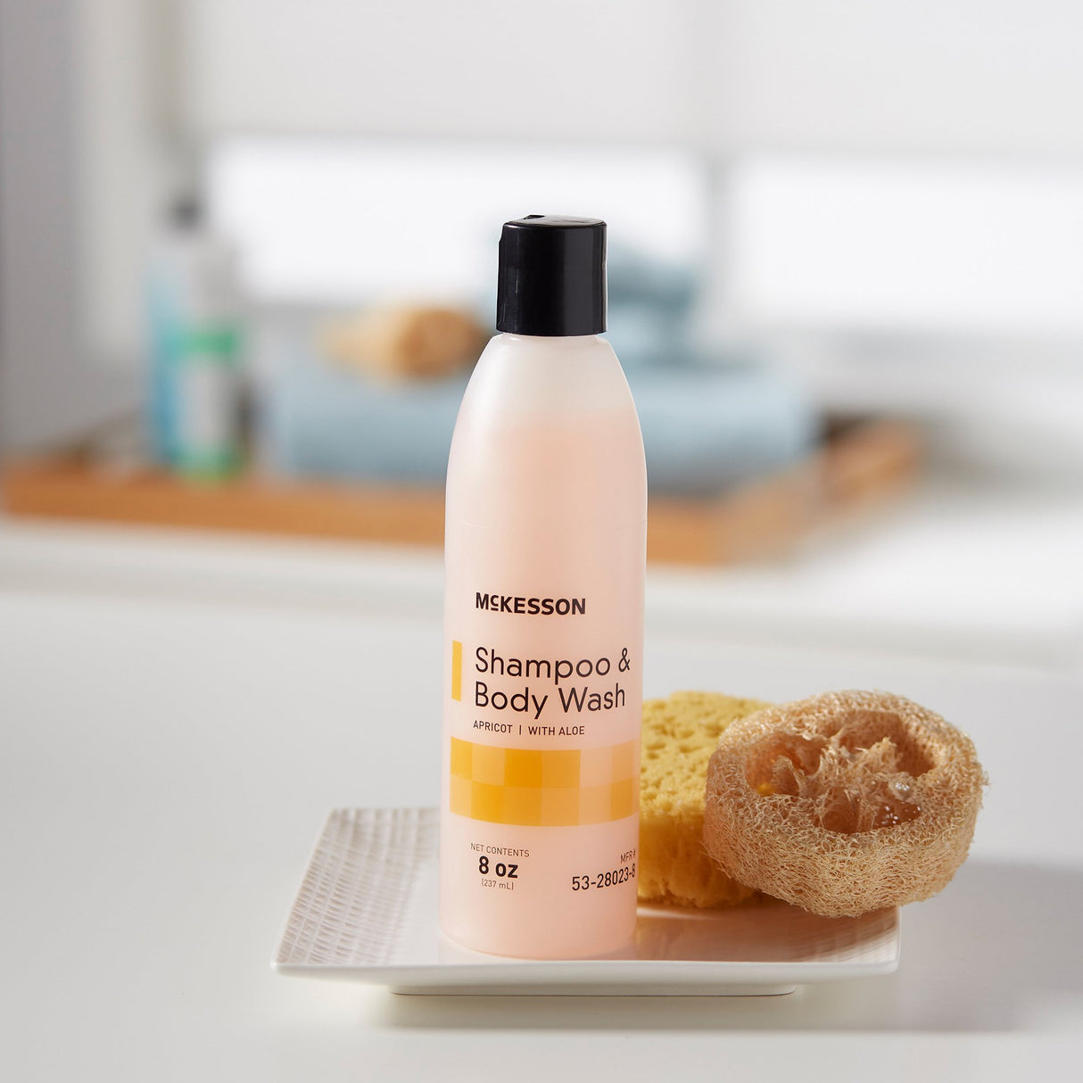 Shampoo and Body Wash McKesson 8 oz. Flip Top Bottle Apricot Scent