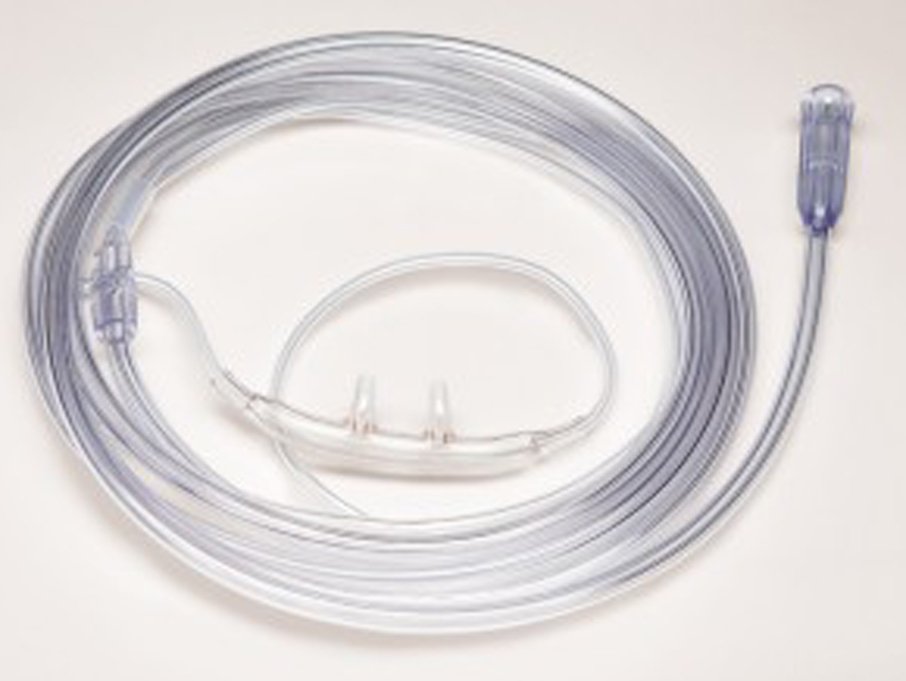 Nasal Cannula Salter-Style® Quiet Adult Curved Prongs 7 Foot Tubing - BeHope