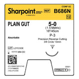 Absorbable Suture with Needle Surgical Specialties™ Plain Gut DS-12 3/8 Circle Precision Reverse Cutting Needle Size 5-0 Monofilament - BeHope