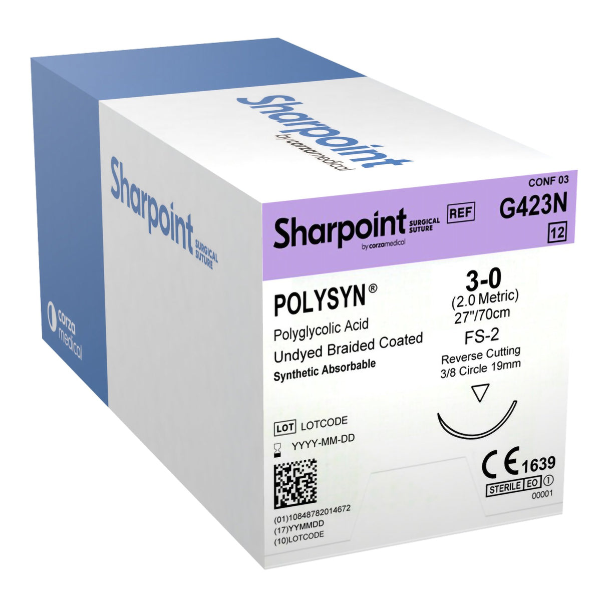 Absorbable Polyglycolic Acid Suture With Coated Precision Reverse Cutting Needle Polysyn™ - BeHope
