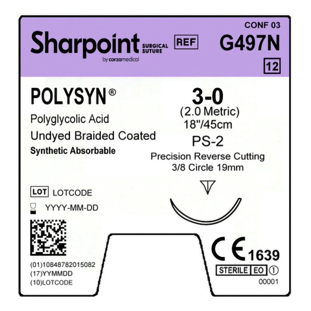 Absorbable Suture With Needle Polysyn™ Polyglycolic Acid Precision Reverse Cutting - BeHope