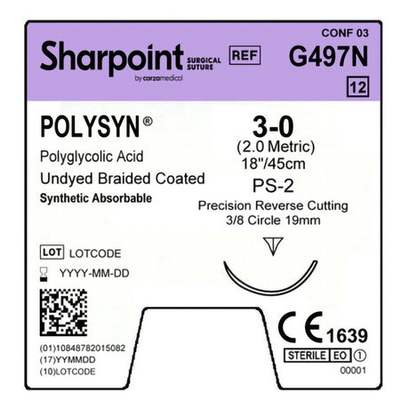 Absorbable Suture With Needle Polysyn™ Polyglycolic Acid Precision Reverse Cutting - BeHope