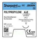 Nonabsorbable Suture with Needle Surgical Specialties™ Polypropylene P-3 3/8 Circle Precision Reverse Cutting Needle Size 4-0 Monofilament - BeHope