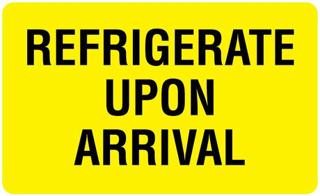 Pre-printed Auxiliary Label Ual™ Refrigerate Upon Arrival Temperature Control Permanent Adhesive - BeHope