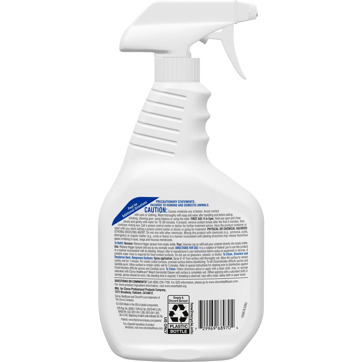 Surface Disinfectant Cleaner Clorox Healthcare® Bleach Germicidal Trigger Spray Liquid 32 oz. Bottle Fruity Floral Bleach Scent NonSterile - BeHope